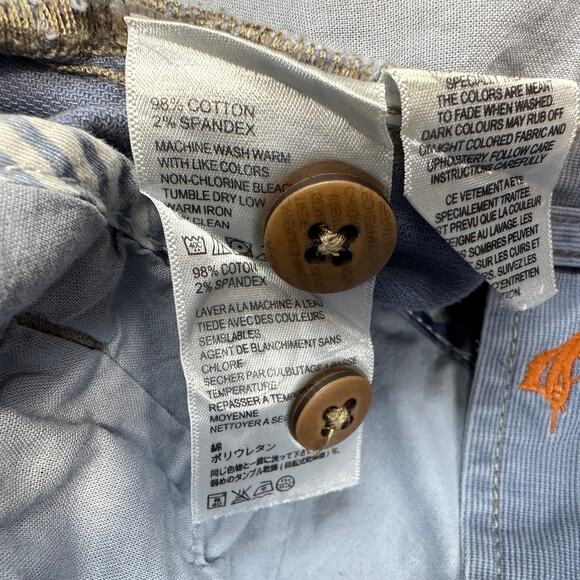 Tommy Bahama Chino Short Mens 38 Blue Flat Front Zip Fly Button Stretch Straight - Picture 7 of 11